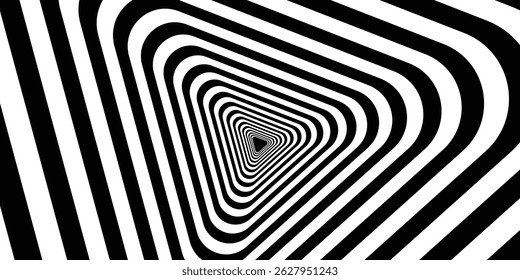 Triangular Tunnel Optical Illusion on white bakcground