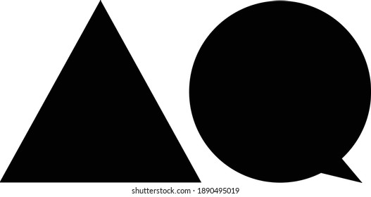 Triangular vector and circle vector - shaped like a triangle; having three sides and three corners 