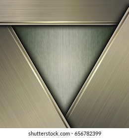 Triangular vector frame with metal plates.