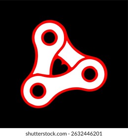 Triangular vehicle chain illustration design, suitable for logos and design elements