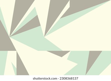 Triangular wallpaper. Abstract wallpaper. Wallpaper design. Print design. Background. Pastel colour. Green, Yellow and Grey colours. Polygon pattern. Simplicity.