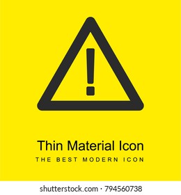 Triangular warning sign bright yellow material minimal icon or logo design