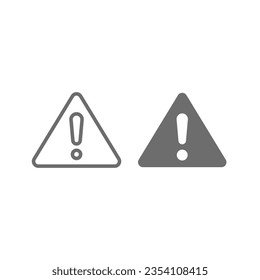 Triangular warning symbol with exclamation point. Error, attention vector icon. Editable line.