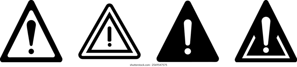 triangular warning symbols for driving and safety