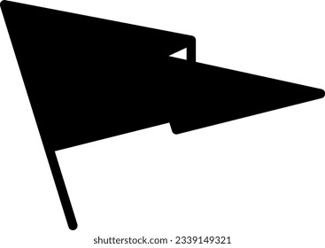 Bandera de ondeo triangular Símbolo de icono negro blanco Vector EPS PNG Transparente Sin fondo Clip Art Vector EPS PNG 