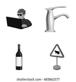 triangular, winemaking, building and other monochrome icon in cartoon style. pillar, animal, prohibition, icons in set collection.