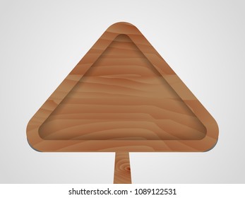 Triangular wooden sign. Vector illustration