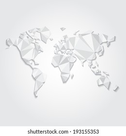 Triangular World Map vector background eps file