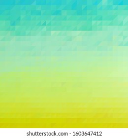triangular yellow and blue color background. abstract vector presentation template