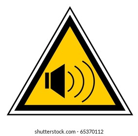 Triangular yellow caution signal indicating noise