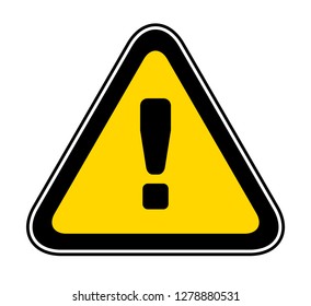 Triangular yellow Warning Hazard Symbol, vector illustration