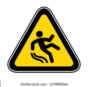 Triangular Yellow Warning Hazard Symbol, Vector Illustration