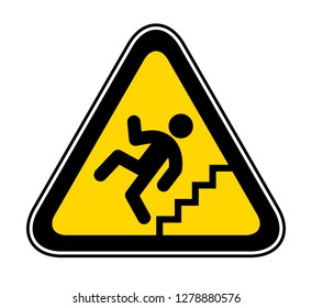 Triangular yellow Warning Hazard Symbol, vector illustration