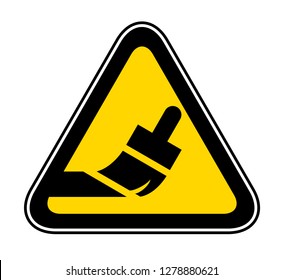 Triangular yellow Warning Hazard Symbol, vector illustration