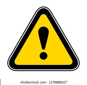 Triangular yellow Warning Hazard Symbol, vector illustration