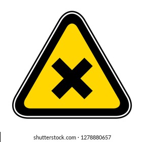 Triangular yellow Warning Hazard Symbol, vector illustration