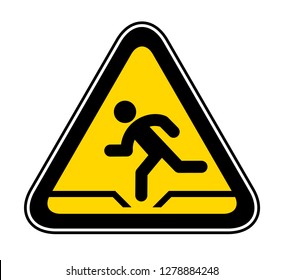 Triangular yellow Warning Hazard Symbol, vector illustration