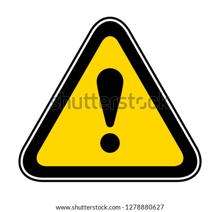 Triangular yellow Warning Hazard Symbol, vector illustration