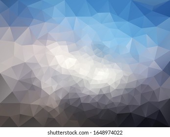 triangulated abstract background in blue colors, colorful smooth template, editable vector illustration
