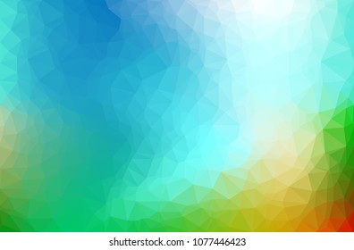 fondo de malla de gradiente borroso abstracto triangulado en colores brillantes, plantilla lisa colorida, ilustración vectorial editable