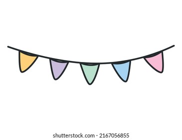 triangulated garlands design over white
