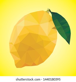 Triangulated lemon on yelllow background