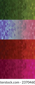 Triangulated vector background in 4 various colors