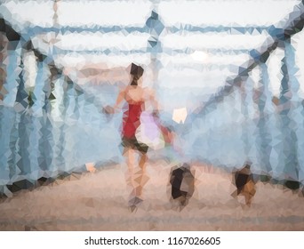 triangulated walking bridge 