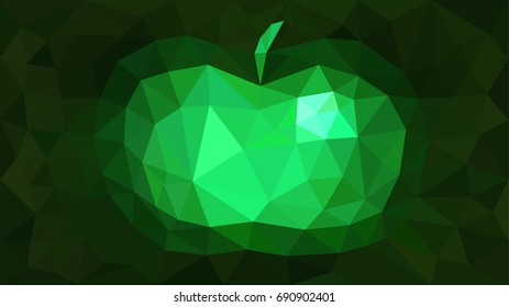 Triangulation background abstract apple emerald