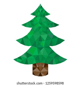 Triangulation of a Christmas tree on a white background