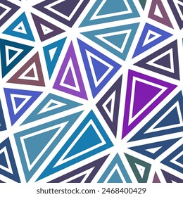 Fondo de Formas geométricas de triangulación. Gran tamaño de triángulos. Formas sólidas en marcos. Estilo de varios colores. Patrón repetible. Baldosas de Vector artístico. Espectro gris azul.