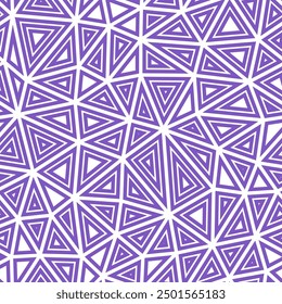 Triangulation geometric shapes background. Multiple repeated inner triangles. Medium triangles size. Solid Color style. Seamless pattern. Awesome vector tiles. Amazing vector illustration.