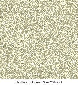 Triangulation geometric shapes background. Tiny triangles size. Solid Color style. Rounded triangular cells outlined. Repeatable pattern. Golden Olive Blend. Artistic vector tiles.
