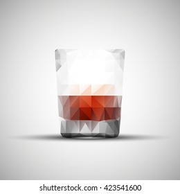 Triangulation glass bar with a bright drink Tequila for your advertising banner. Vector illustration