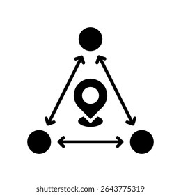Triangulationssymbol Glyphe, Vektorgrafik