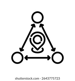 Triangulation Icon Line Vector Illustration