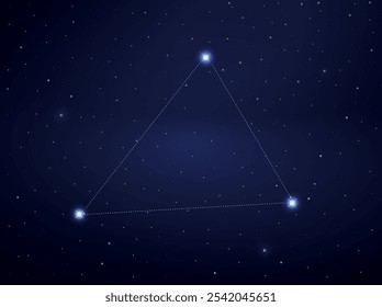 Triangulum australis constellation in night sky