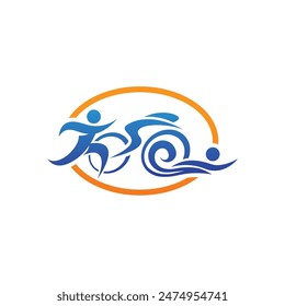 triathlon abstract logo modern style