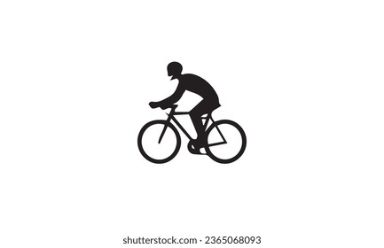 Triathlon Activity black Logo icons - swimming running bike. Simple sports white background