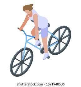 Triathlon cycling icon. Isometric of triathlon cycling vector icon for web design isolated on white background