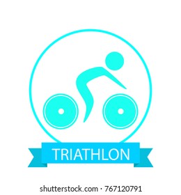triathlon icon flat color