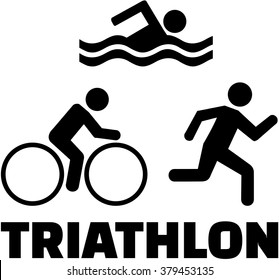 Triathlon Icons With Word