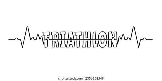 Triathlon line pattern. Triatlon route. Sports for swimming, cycling and running or run, bike and swim pictogram. Funny flat vector activity icon symbol. Triathlete, triathletes race. Competition.