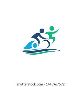 Triathlon Logo Design Vector Illustration