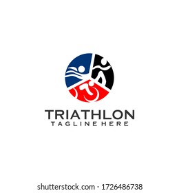 Triathlon Logo Design Vector Template