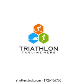 Triathlon Logo Design Vector Template