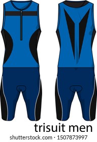 Triathlon men's short sleveless wetsuit