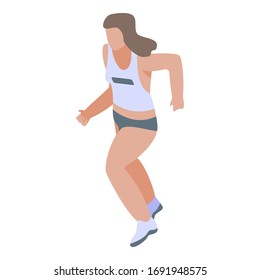 Triathlon running icon. Isometric of triathlon running vector icon for web design isolated on white background