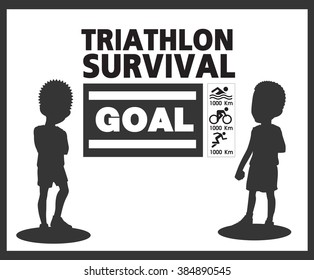 Triathlon silhouette vector. 