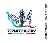 triathlon sport logo vector concept